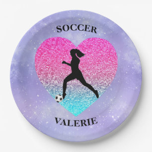 Girls Love Soccer     Paper Plate