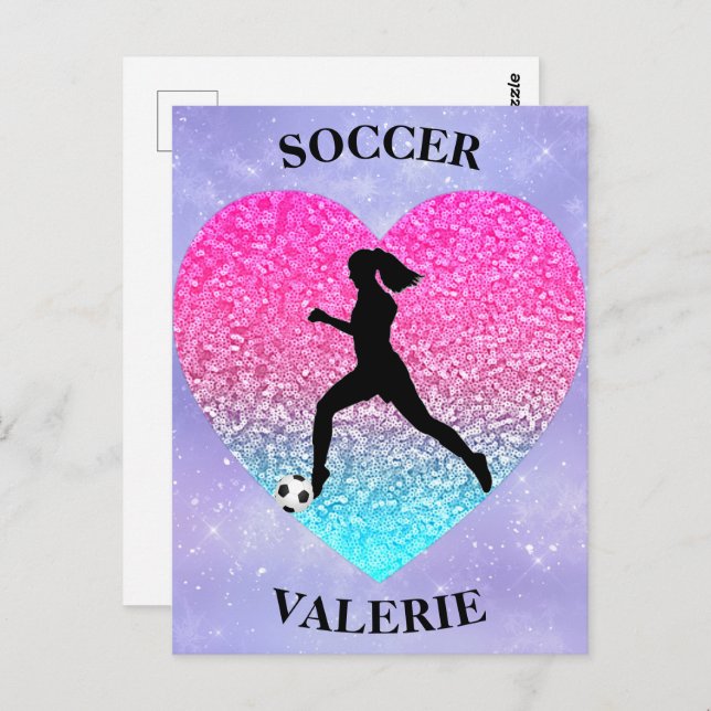 Girls Love Soccer     Postcard (Front/Back)