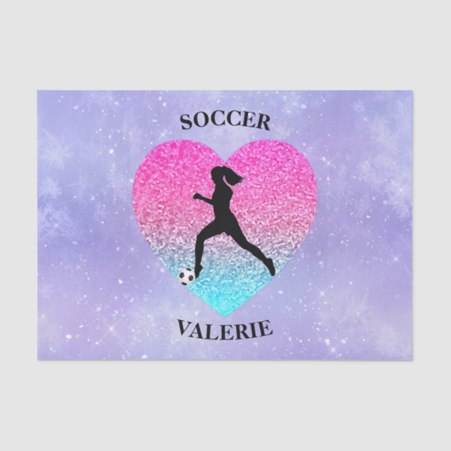 Girls Love Soccer   Tissue Paper (Front)