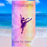 Girls "Love to Dance" Ballerina Beach Towel<br><div class="desc">Girls Love to Dance Ballerina Pastel Beach Towel - just add the name of your ballet dancer!</div>