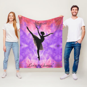 Girls Love to Dance Ballerina Personalised Fleece Blanket