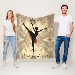 Girls Love to Dance Ballerina Personalised Fleece Blanket