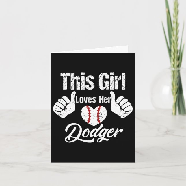 Girls Loves Her Dodger Sell Sport Sell  Card (Front)
