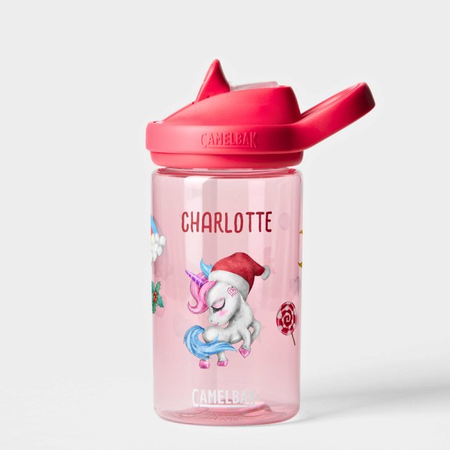 Girls Magical Unicorn Christmas Kids Personalised  Water Bottle (Creator Uploaded)