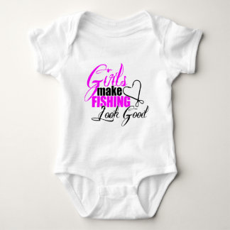 Girls make fishing look good baby bodysuit