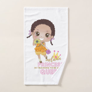 Girls MELANIN Princess In Training To Be Queen Hand Towel