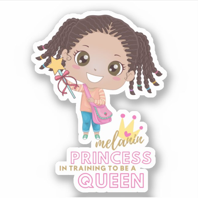 Girls MELANIN Princess Training To Be Queen Cute (Front)