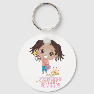 Girls MELANIN Princess Training To Be Queen Cute Key Ring