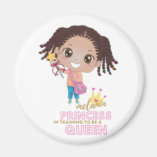 Girls MELANIN Princess Training To Be Queen Cute Magnet