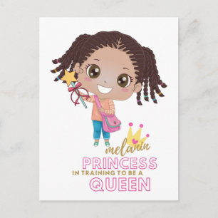 Girls MELANIN Princess Training To Be Queen Cute Postcard