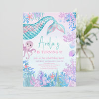 Girls Mermaid Bash Under the Sea 1st Birthday