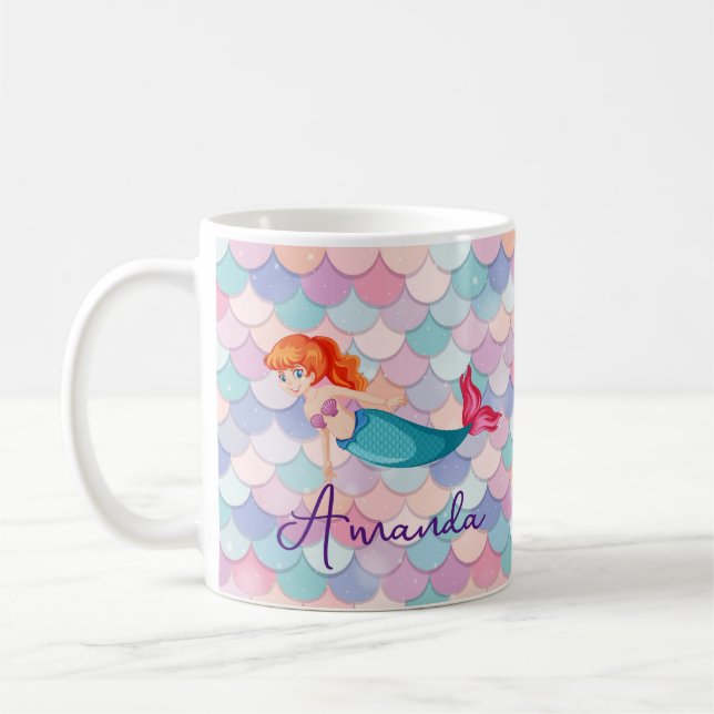 Girls Mermaid Personalized Mug (Left)