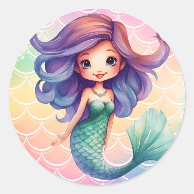 girl's mermaid stickers (Front)