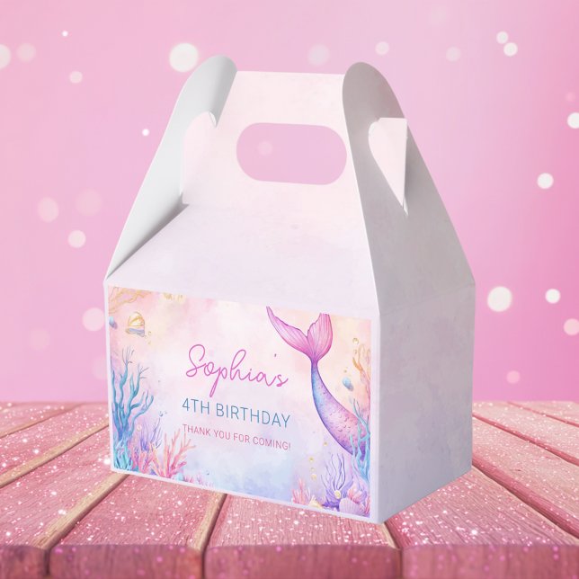 Girls Mermaid Under The Sea Birthday Party Favour Box (Creator Uploaded)