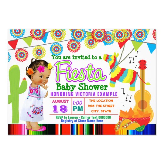 Girls Mexican Fiesta Baby Shower Invitations