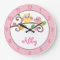 Girls Mod Owl Personalised Nursery Wall Clock