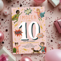 Girls Modern Action Superhero Kids Birthday