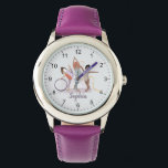Girls Modern Purple Gymnastics Kids Watch<br><div class="desc">This cute and modern sports-themed kids watch features a purple gymnastics design. The watch can be personalised with your girls name,  the perfect gift for any gymnast.</div>