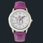 Girls Modern Purple Gymnastics Kids Watch<br><div class="desc">This cute and modern sports-themed kids watch features a purple gymnastics design. The watch can be personalised with your girls name,  the perfect gift for any gymnast.</div>