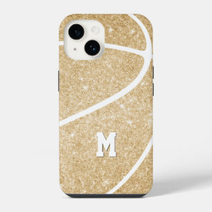 girl's monogrammed gold basketball Case-Mate iPhon iPhone 14 Case