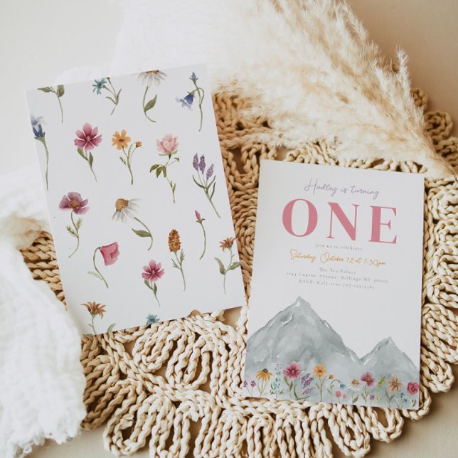 Girl's Mountain Wildflower Birthday Invitation (Creator Uploaded)
