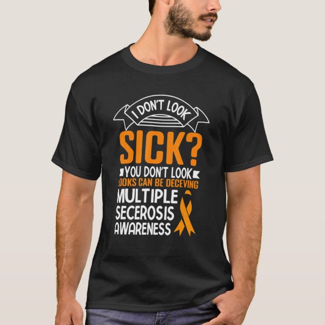 Girls Ms Multiple Sclerosis Awareness Orange Ribbo T-Shirt (Front)