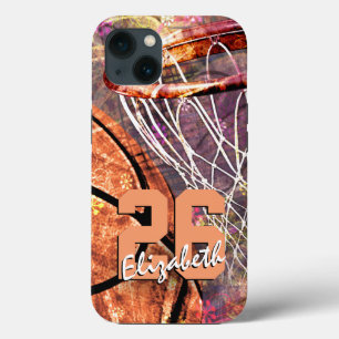 girl's name and jersey number basketball iPhone case