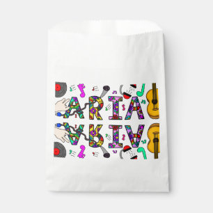 Girl's Name Aria, Flowers and Music Rectangular Favour Bag
