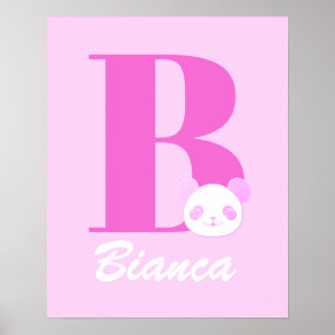 Girls Name Custom Letter In Pink Poster