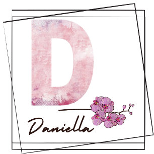Girl's Name Letter D Pink Watercolor Poster