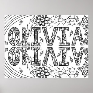 Girl's Name Olivia and Pretty Wildflowers Poster