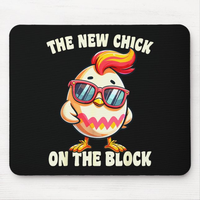 Girls New Chick On The Block Egg Hunting Easter Wo Mouse Pad (Front)