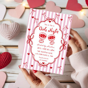 Girls Night doodle hand drawn Invitation