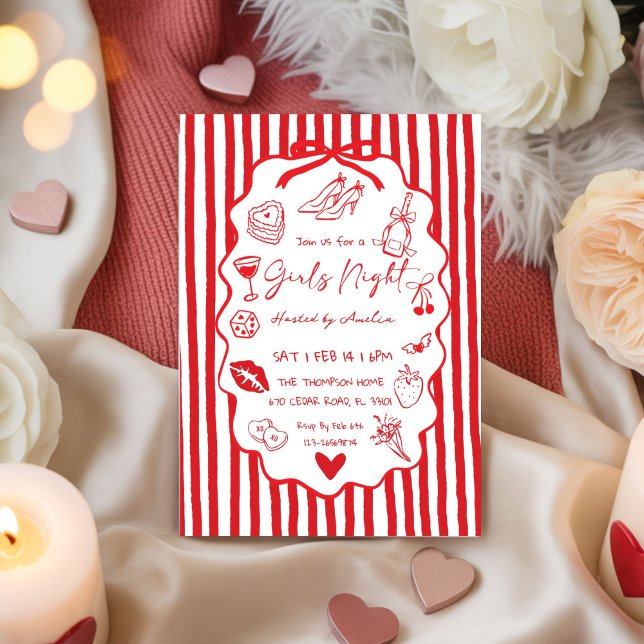 Girls Night doodle  hand drawn Invitation (Creator Uploaded)