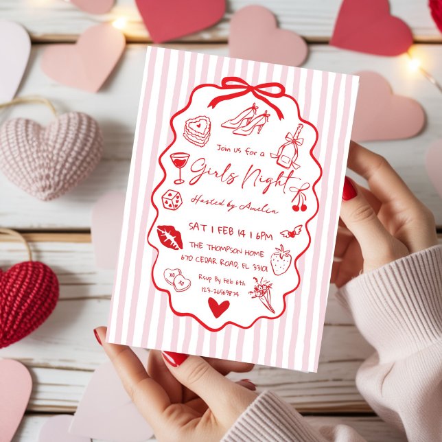Girls Night doodle  hand drawn Invitation (Creator Uploaded)