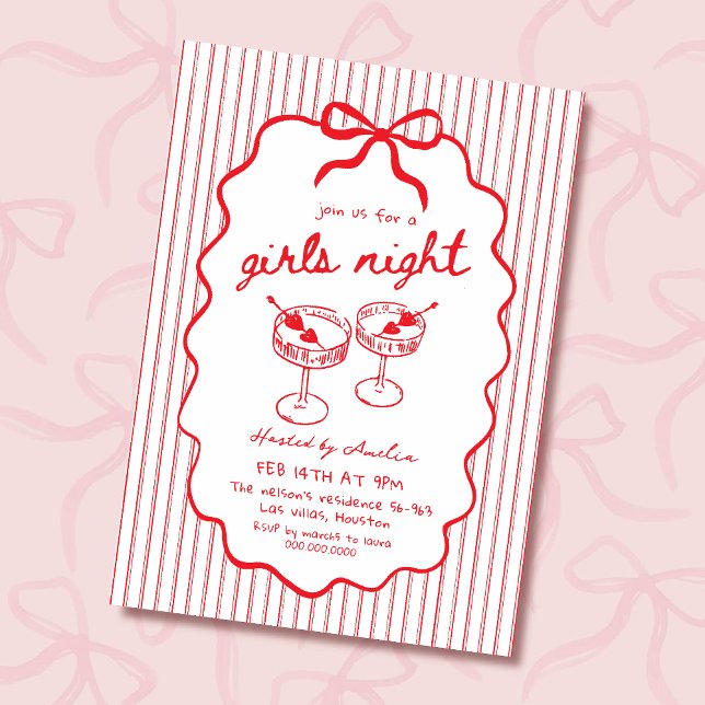 Girls Night hand drawn Invitation (Creator Uploaded)