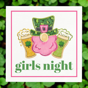 Girls Night Leprechaun Beer St Patrick's Day Napkin