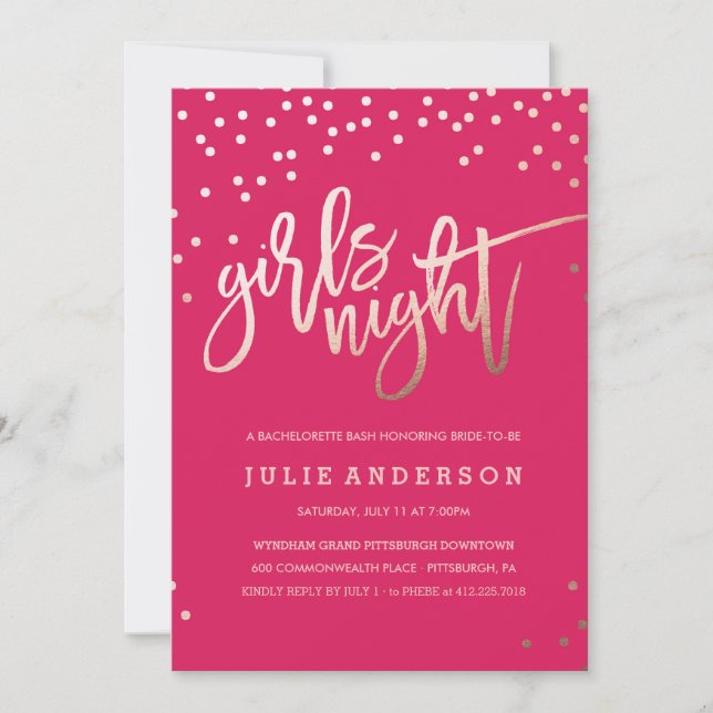GIRLS NIGHT OUT // BACHELORETTE PARTY invitation (Front)