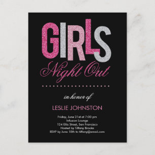 Girls Night Out Bachelorette Party Invitation Postcard