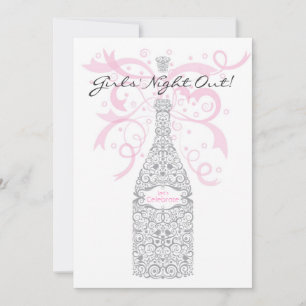 Girls' Night Out Champagne Bachelorette Party Invitation