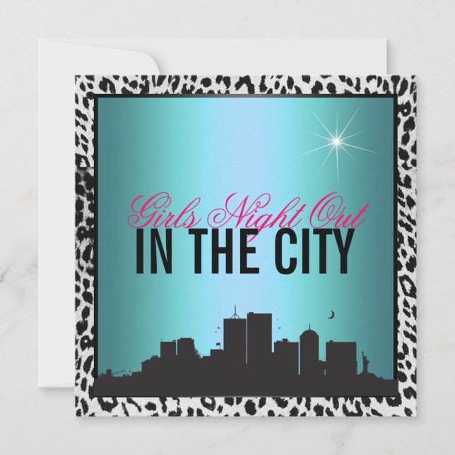 Girls night out in the city, Birthday Invitation (Front)