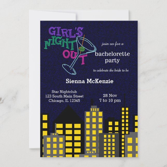 Girls night out invitation (Front)