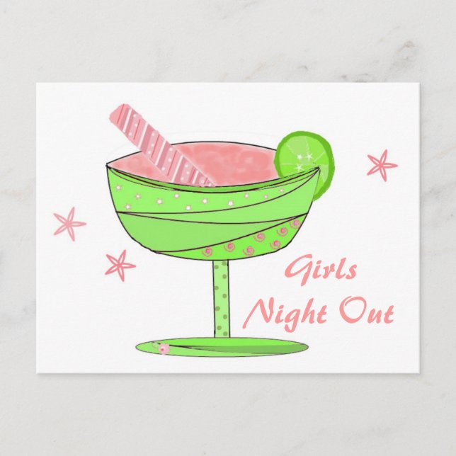 Girls Night Out Invitation Postcard (Front)