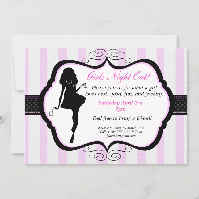 Girls Night Out Jewellery Party Invitation (Front)