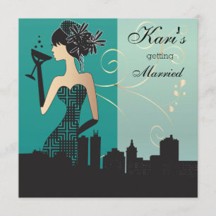 Girls Night Out Party - Teal Invitation
