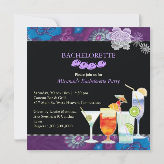 Girls Night Out Trendy Bachelorette Party Invitation (Front)