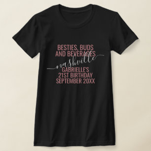 Girls Night Out Trip Custom Funny Pink Black T-Shirt