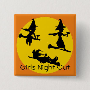 Girls Night Out, witches and margaritas 15 Cm Square Badge