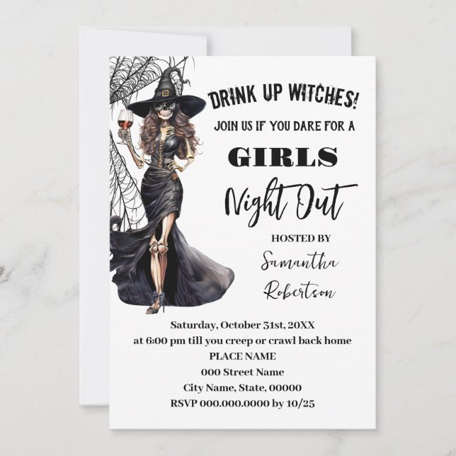 Girls Night Out Witches Annual Halloween Party Invitation (Front)