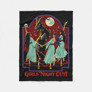 Girl's Night Out Witches Retro Vintage Funny Adult Fleece Blanket